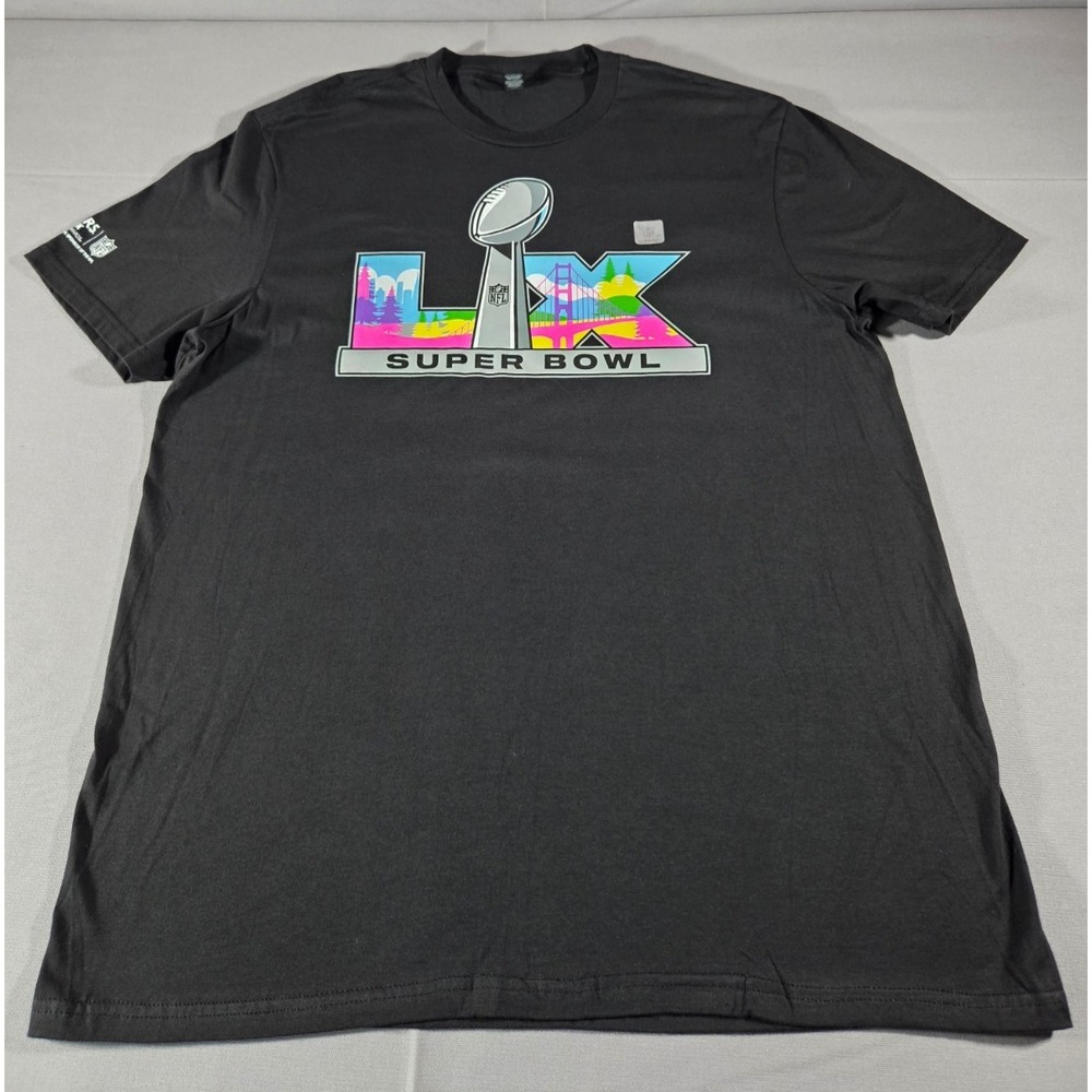 District Super Bowl Shirt Mens Extra Large Black LX 60 NFL Playoffs 2026 Caesars